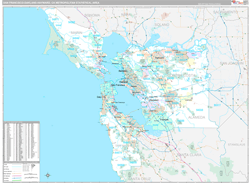 San Francisco-Oakland-Hayward Metro Area Wall Map Premium Style 2024
